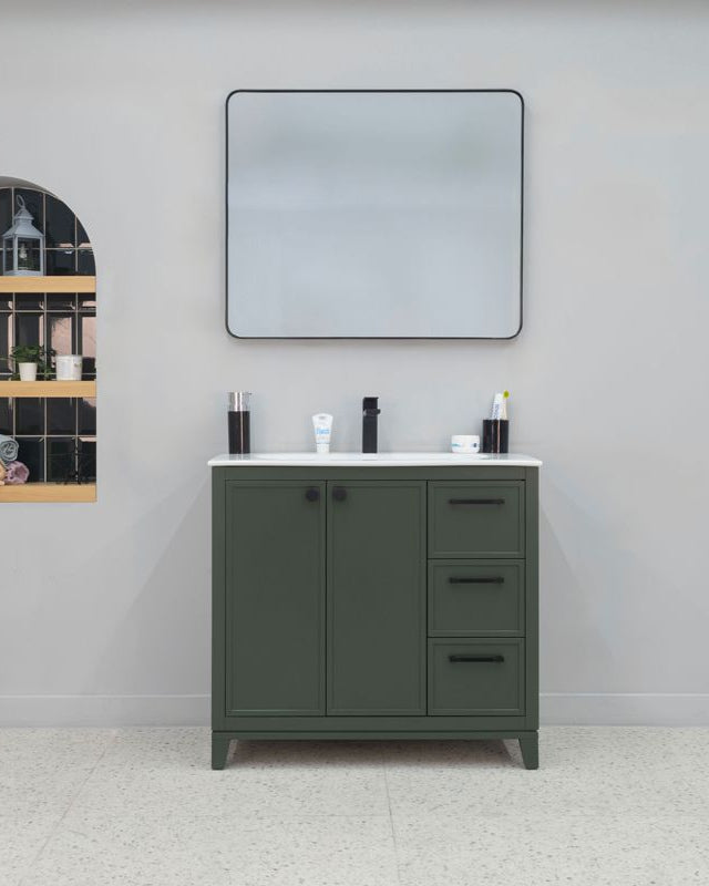 Frame 36" Pine Green Bathroom Cabinet