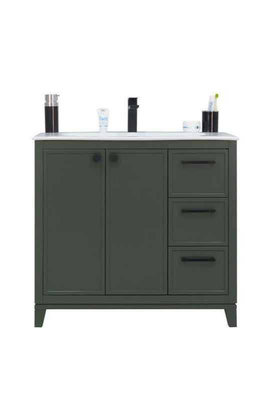 Frame 36" Pine Green Bathroom Cabinet