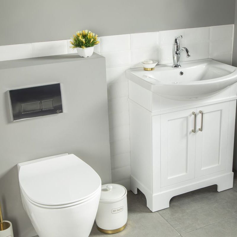 Luna 26" White Bathroom Cabinet