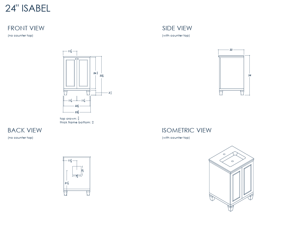 Isabel 24" White Bathroom Cabinet