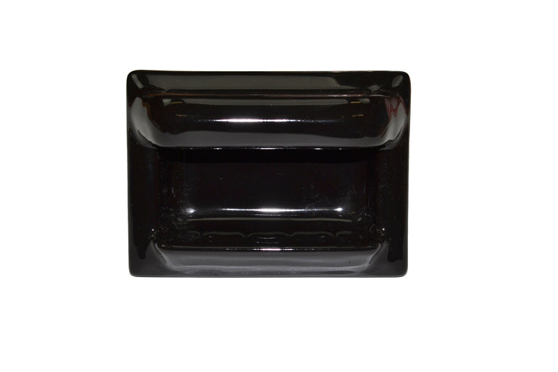 Black Ceramic Recessed Soap Dish - 6 1/2 x 6 1/2 x 3 1/4