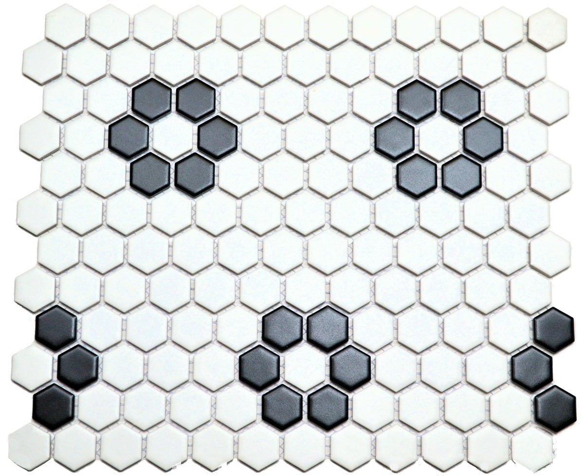 1" White Flower Hex