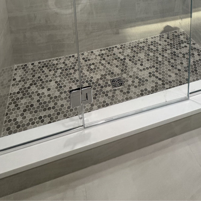 crystal white shower curb