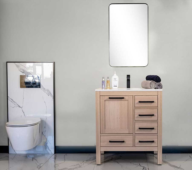 Ashley 30" Natural Oak Bathroom Cabinet