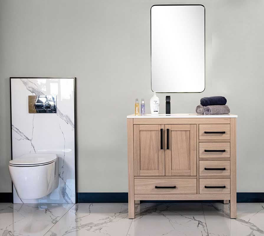 Ashley 36" Natural Oak Bathroom Cabinet