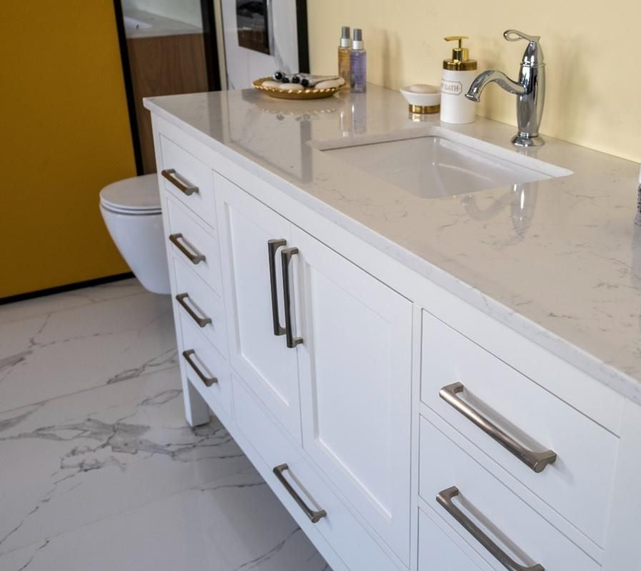 Ashley 60" White Single Bowl Bathroom Cabinet