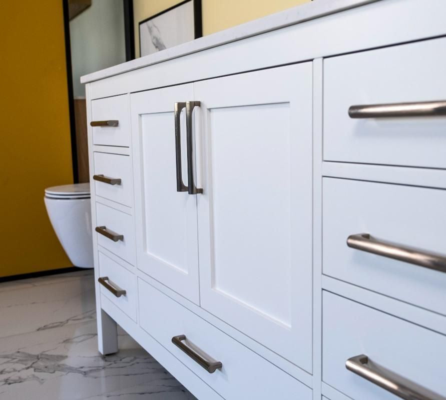 Ashley 60" White Single Bowl Bathroom Cabinet