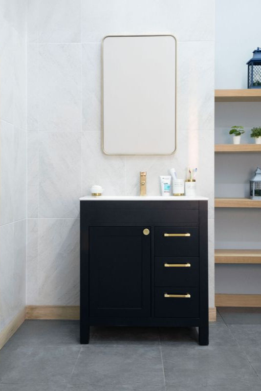 Aria 30" Black Bathroom Cabinet