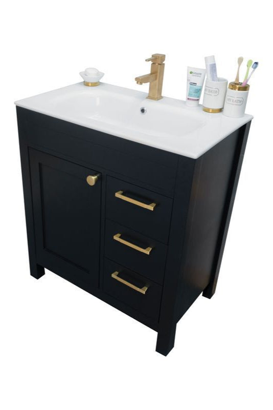 Aria 30" Black Bathroom Cabinet