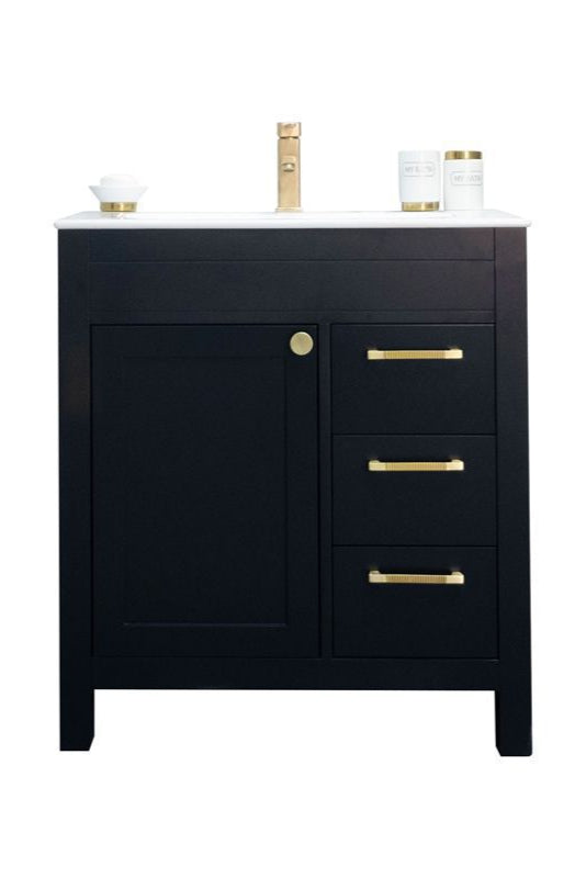 Aria 30" Black Bathroom Cabinet