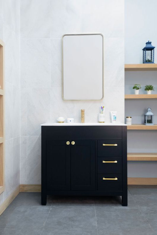 Aria 36" Black Bathroom Cabinet