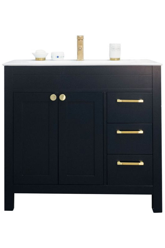 Aria 36" Black Bathroom Cabinet