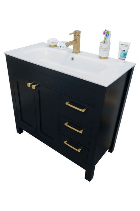 Aria 36" Black Bathroom Cabinet