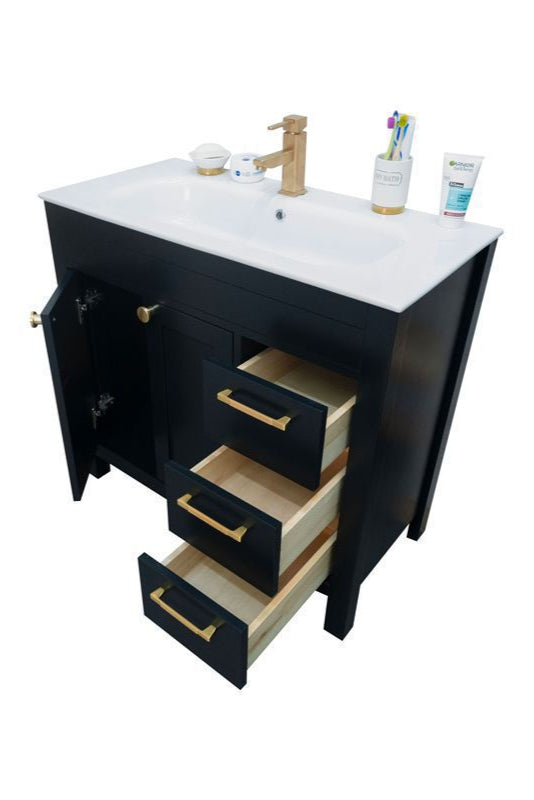 Aria 36" Black Bathroom Cabinet