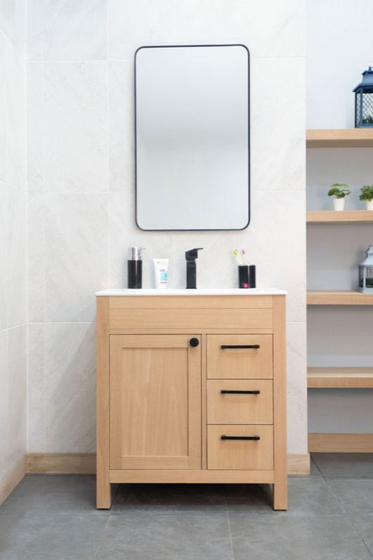 Aria 30" Natural Oak Bathroom Cabinet