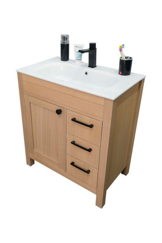 Aria 30" Natural Oak Bathroom Cabinet