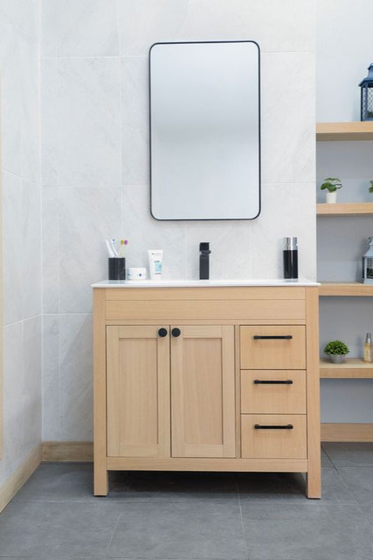 Aria 36" Natural Oak Bathroom Cabinet