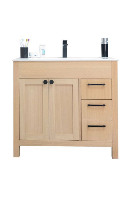 Aria 36" Natural Oak Bathroom Cabinet