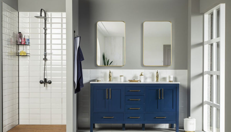 Ashley 60" Blue Double Bowls Bathroom Cabinet