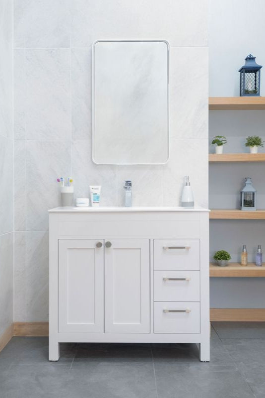 Aria 36" White Bathroom Cabinet