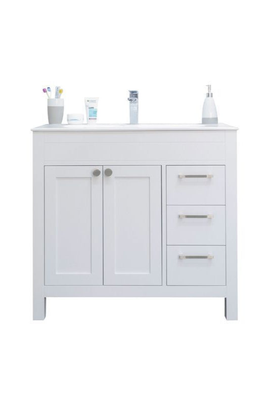 Aria 36" White Bathroom Cabinet