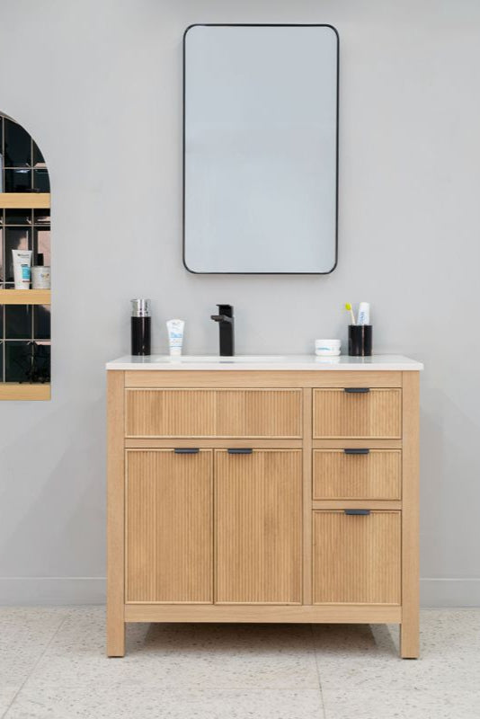 Catalina 36" Natural Oak Bathroom Cabinet