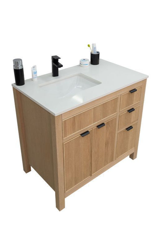 Catalina 36" Natural Oak Bathroom Cabinet