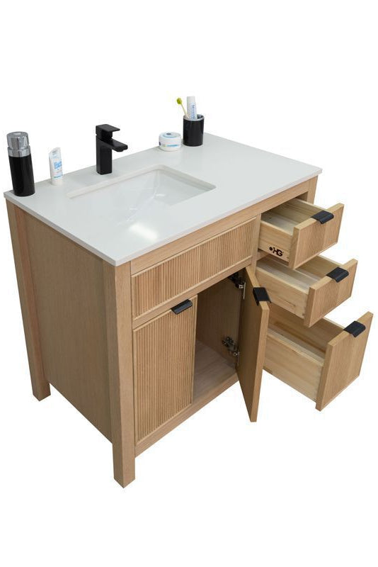 Catalina 36" Natural Oak Bathroom Cabinet