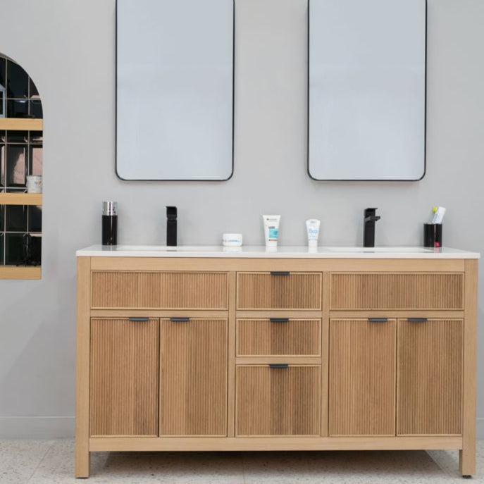 Catalina 60" Natural Oak Bathroom Cabinet