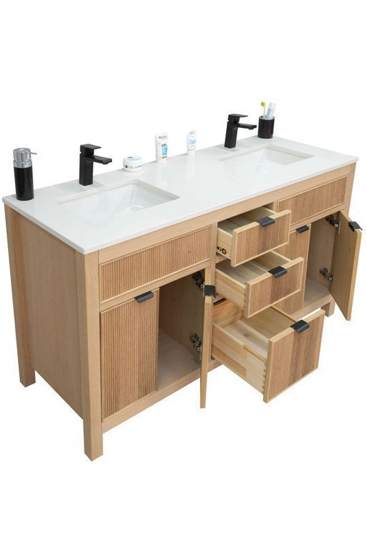 Catalina 60" Natural Oak Bathroom Cabinet