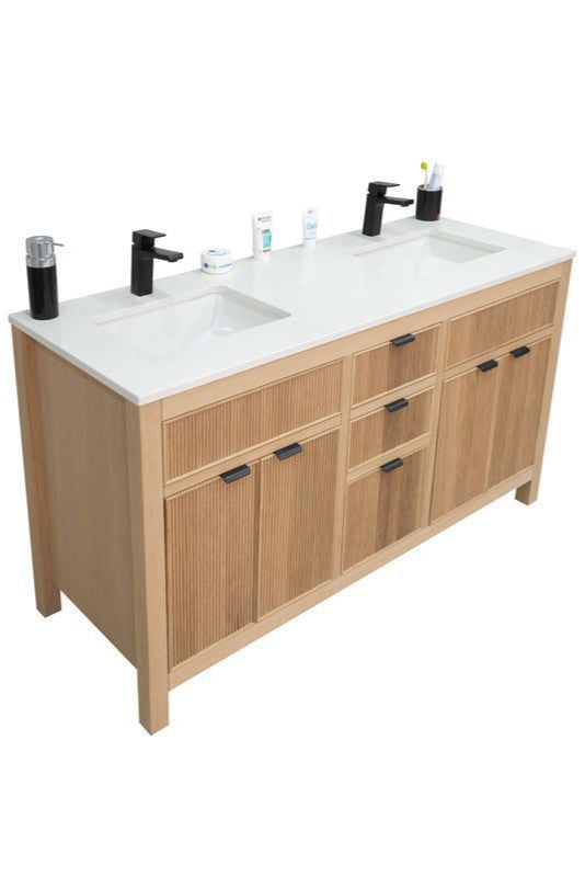 Catalina 60" Natural Oak Bathroom Cabinet