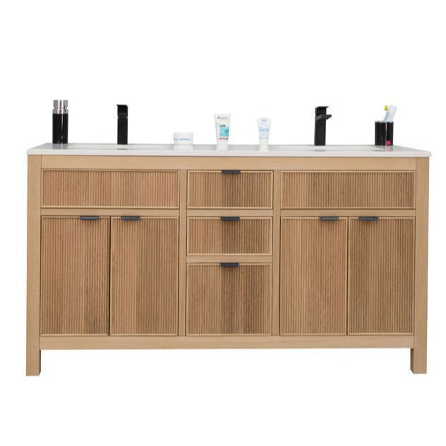 Catalina 60" Natural Oak Bathroom Cabinet