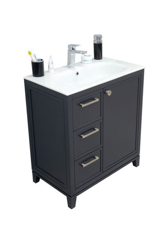 Frame 30" Dark Gray Bathroom Cabinet