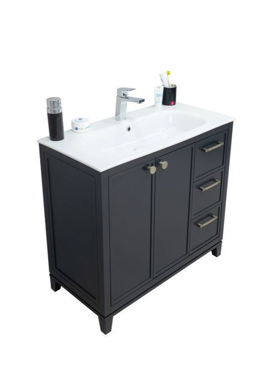 Frame 36" Dark Gray Bathroom Cabinet
