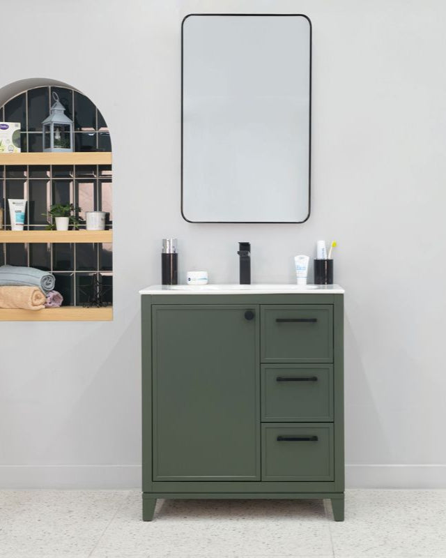 Frame 30" Pine Green Bathroom Cabinet