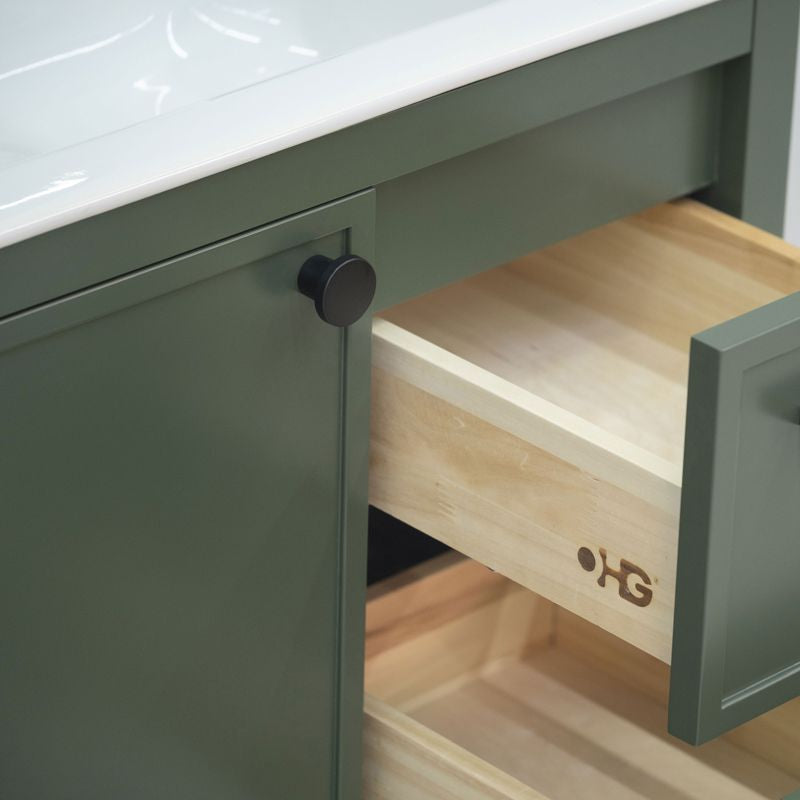 Frame 30" Pine Green Bathroom Cabinet