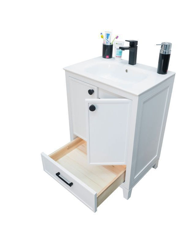 Frame 24" White Bathroom Cabinet
