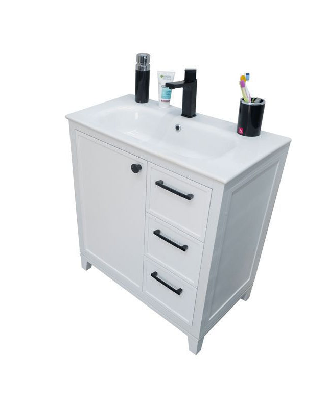 Frame 30" White Bathroom Cabinet