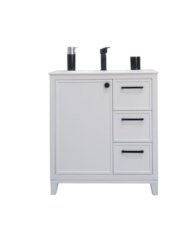 Frame 30" White Bathroom Cabinet