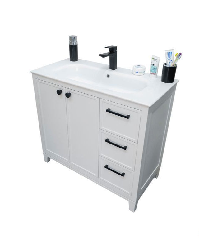 Frame 36" White Bathroom Cabinet