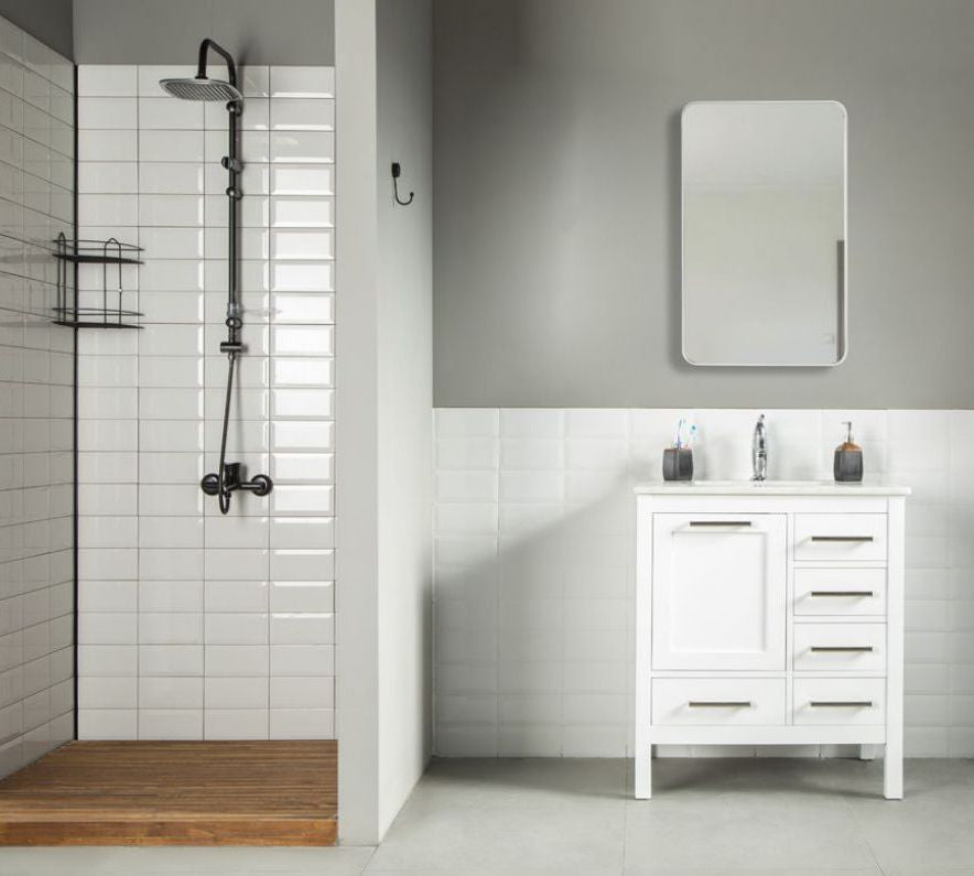Ashley 30" White Bathroom Cabinet