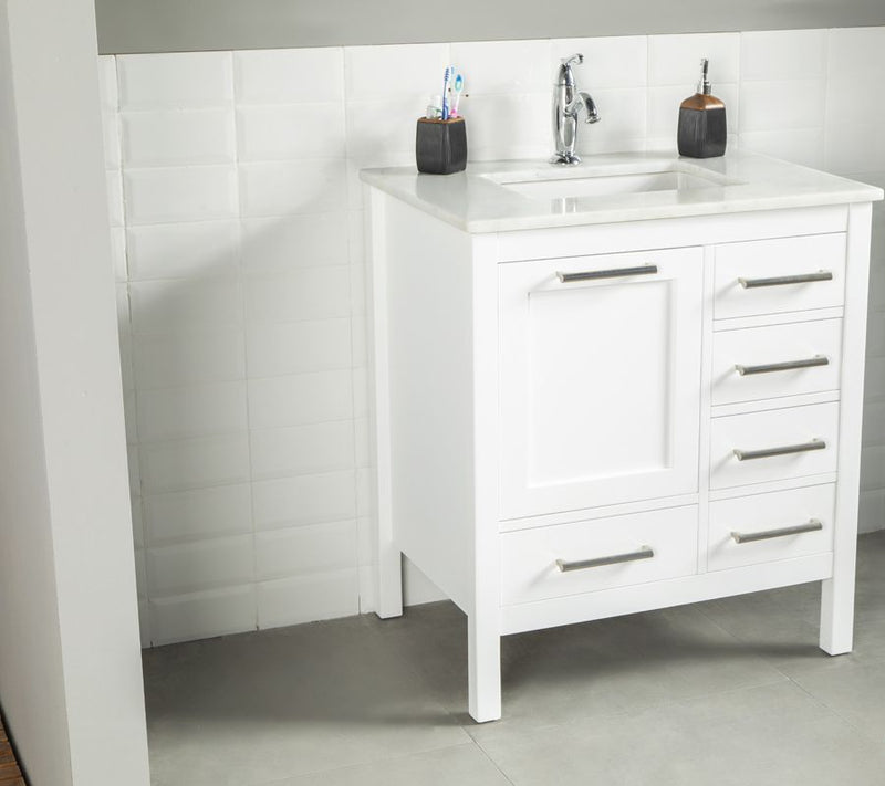 Ashley 30" White Bathroom Cabinet