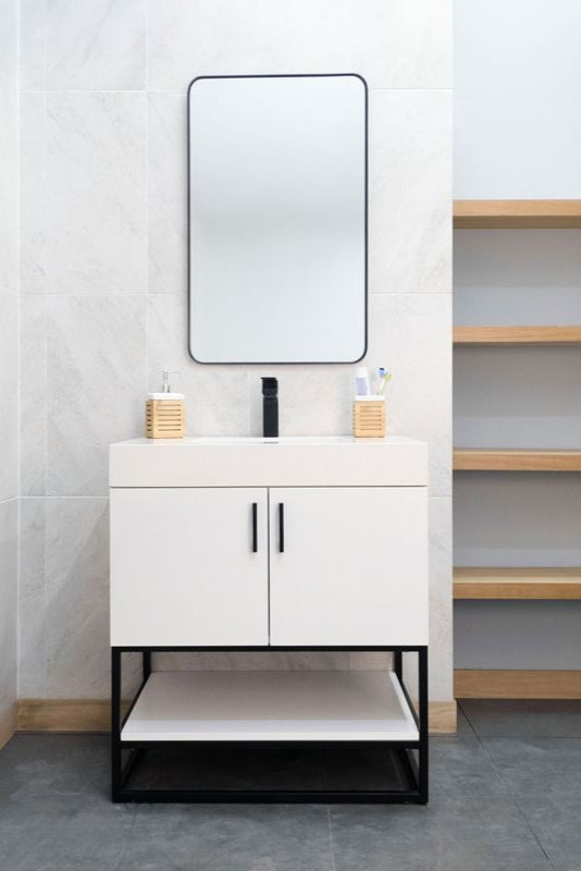 Solana White 30" Bathroom Cabinet