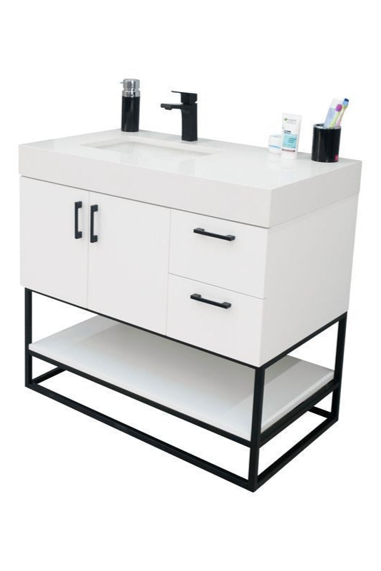 Solana White 36" Bathroom Cabinet