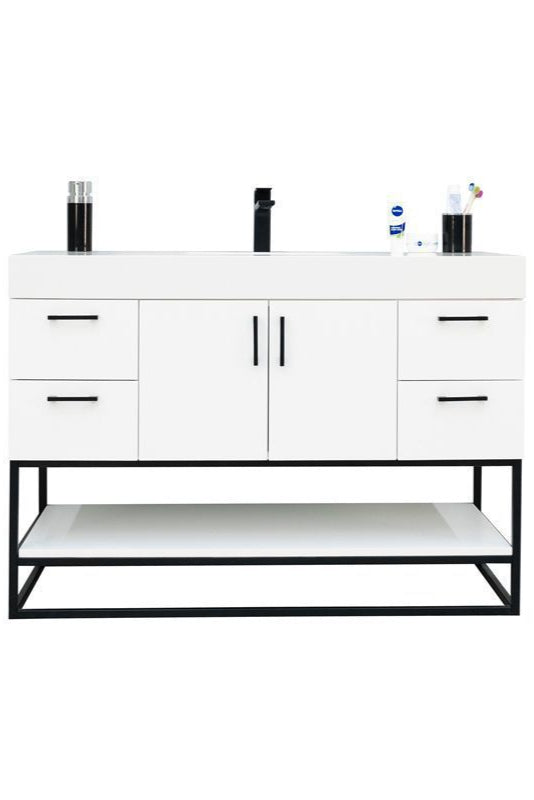 Solana White 48" Bathroom Cabinet