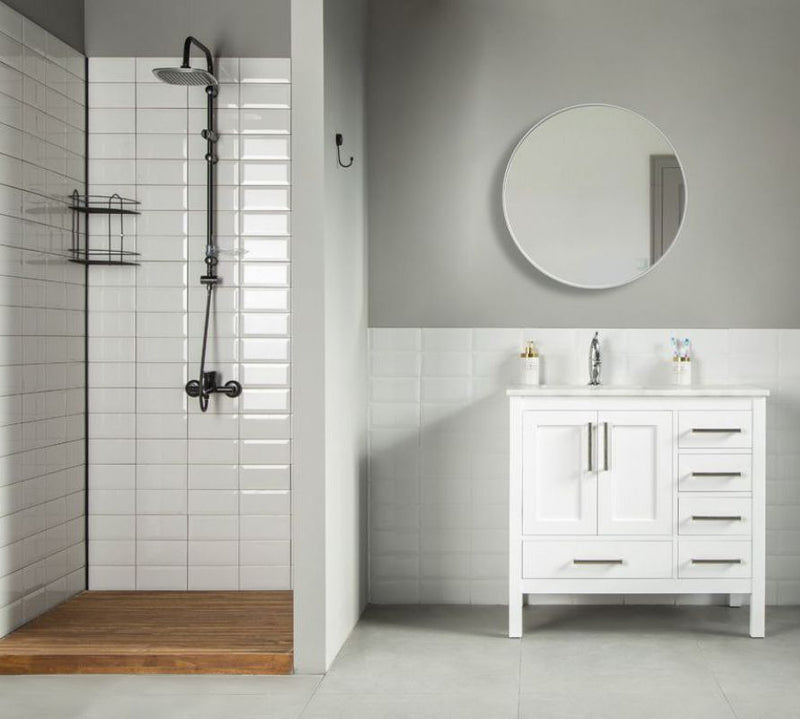 Ashley 36" White Bathroom Cabinet