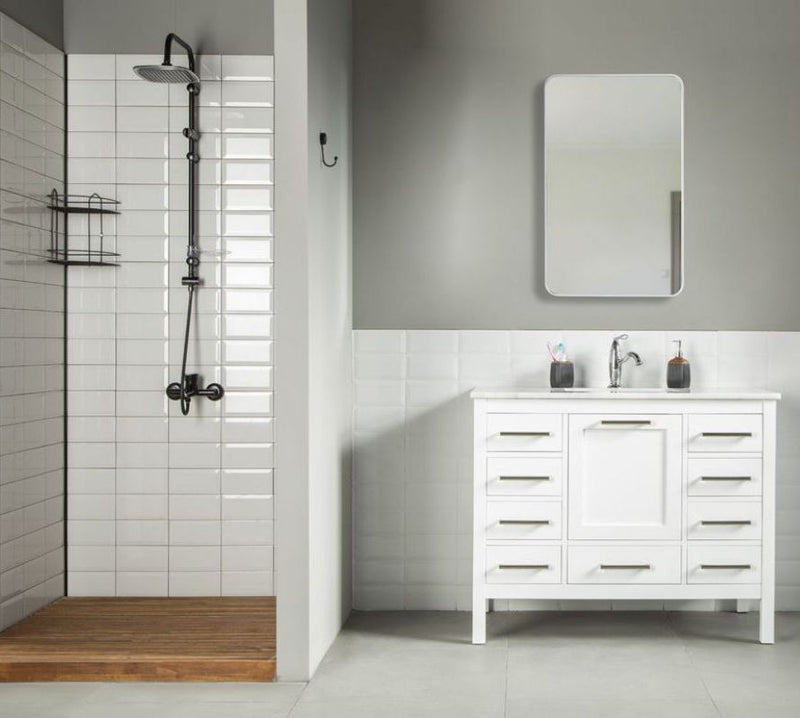 Ashley 42" White Bathroom Cabinet