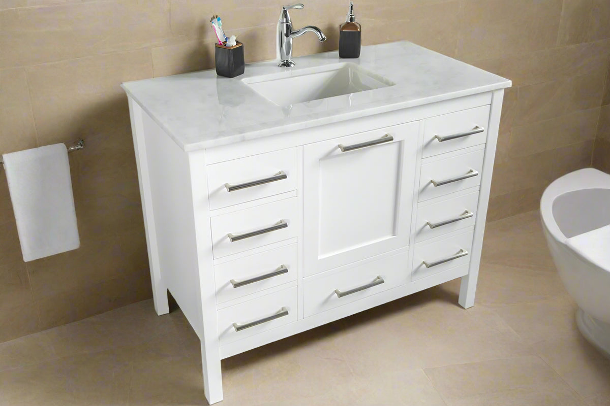 Ashley 42" White Bathroom Cabinet