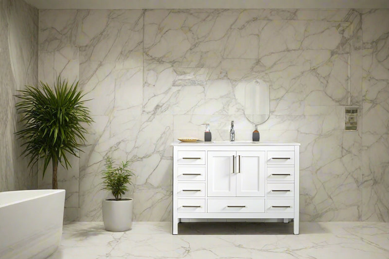 Ashley 48" White Bathroom Cabinet
