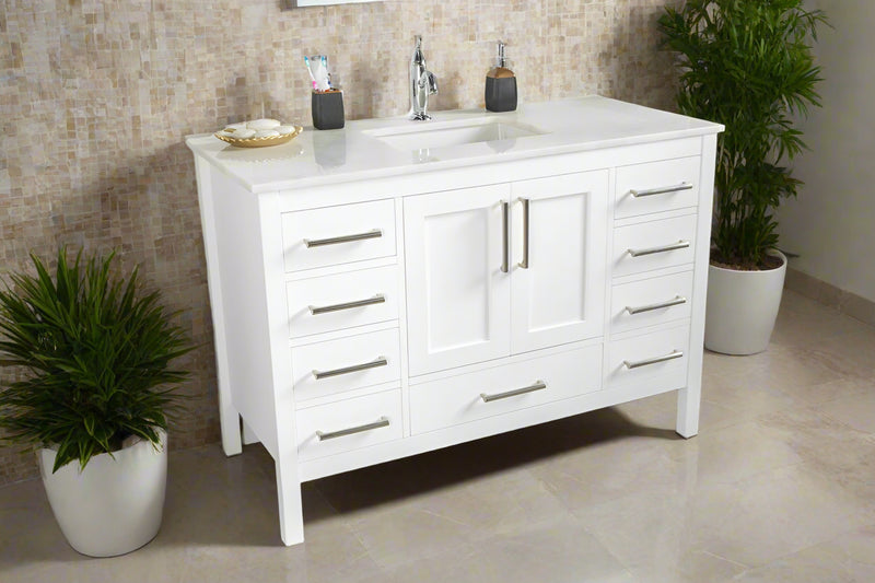 Ashley 48" White Bathroom Cabinet